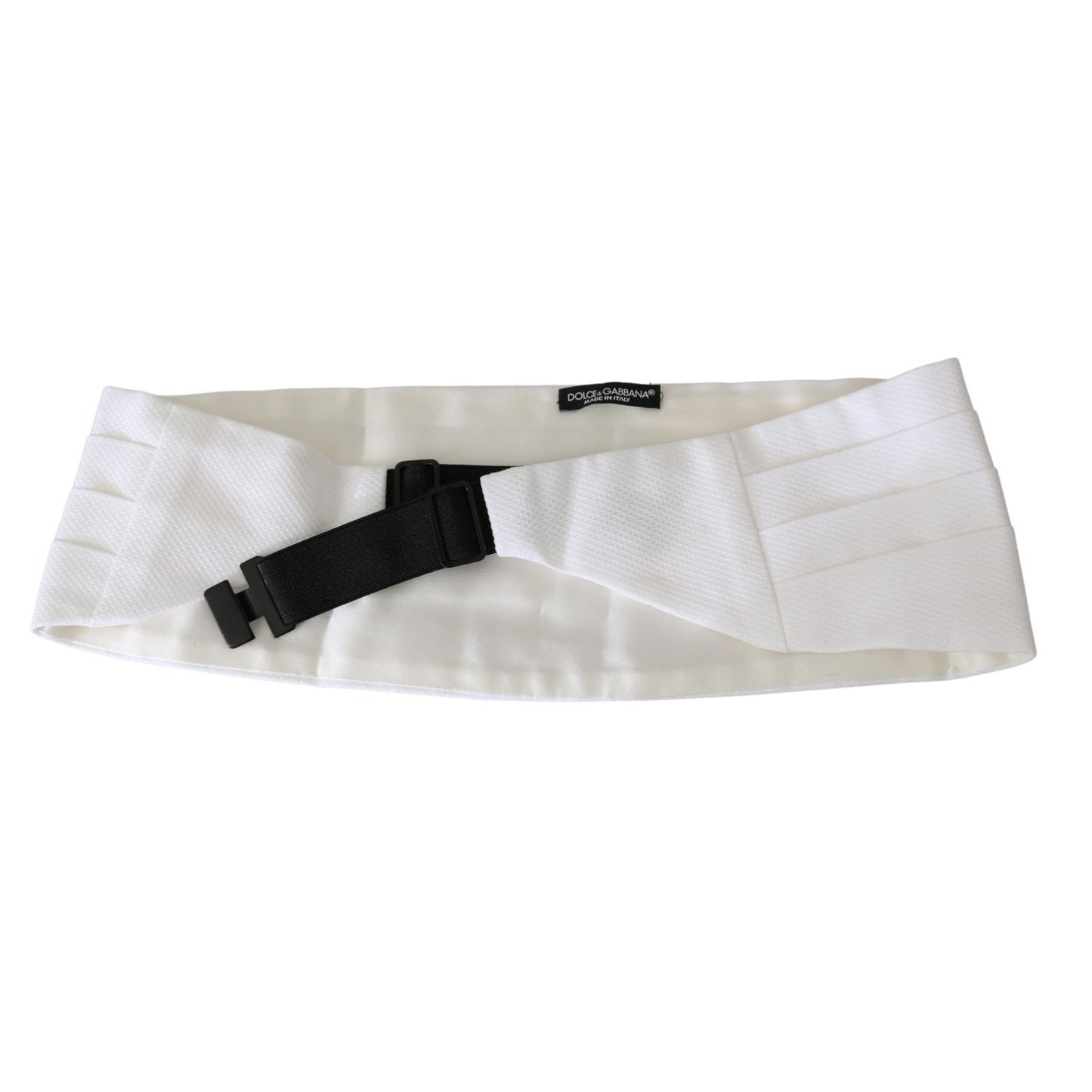 Dolce & Gabbana White Men Waist Belt Cotton Cummerbund Dolce & Gabbana