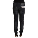 Acht Black Washed Cotton Low Waist Slim Fit Denim Jeans PAN71817 - 26