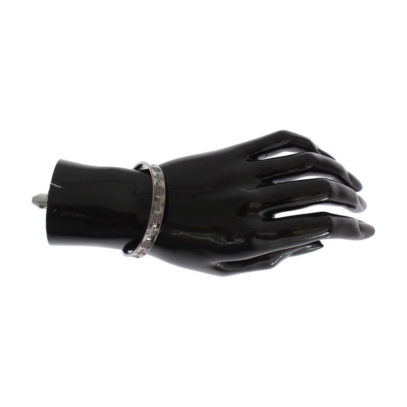 Nialaya Gray Rhodium 925 Silver Bangle Bracelet Nialaya