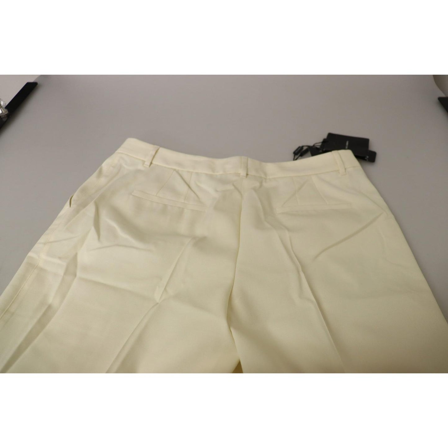 Dolce & Gabbana Ivory High Waist Cropped Folded Hem Trousers Pants PAN73086- 50