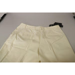 Dolce & Gabbana Ivory High Waist Cropped Folded Hem Trousers Pants PAN73086- 50