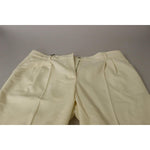 Dolce & Gabbana Ivory High Waist Cropped Folded Hem Trousers Pants PAN73086- 50