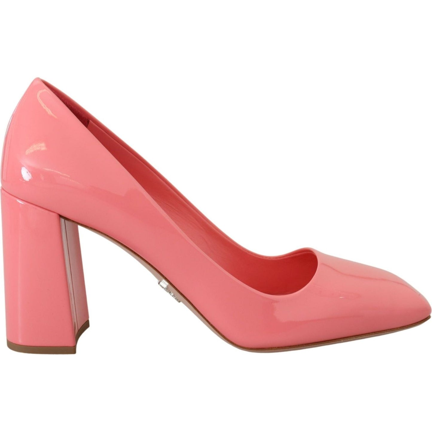 Prada Pink Patent Leather Block Heels Pumps Classic LA10135- 35