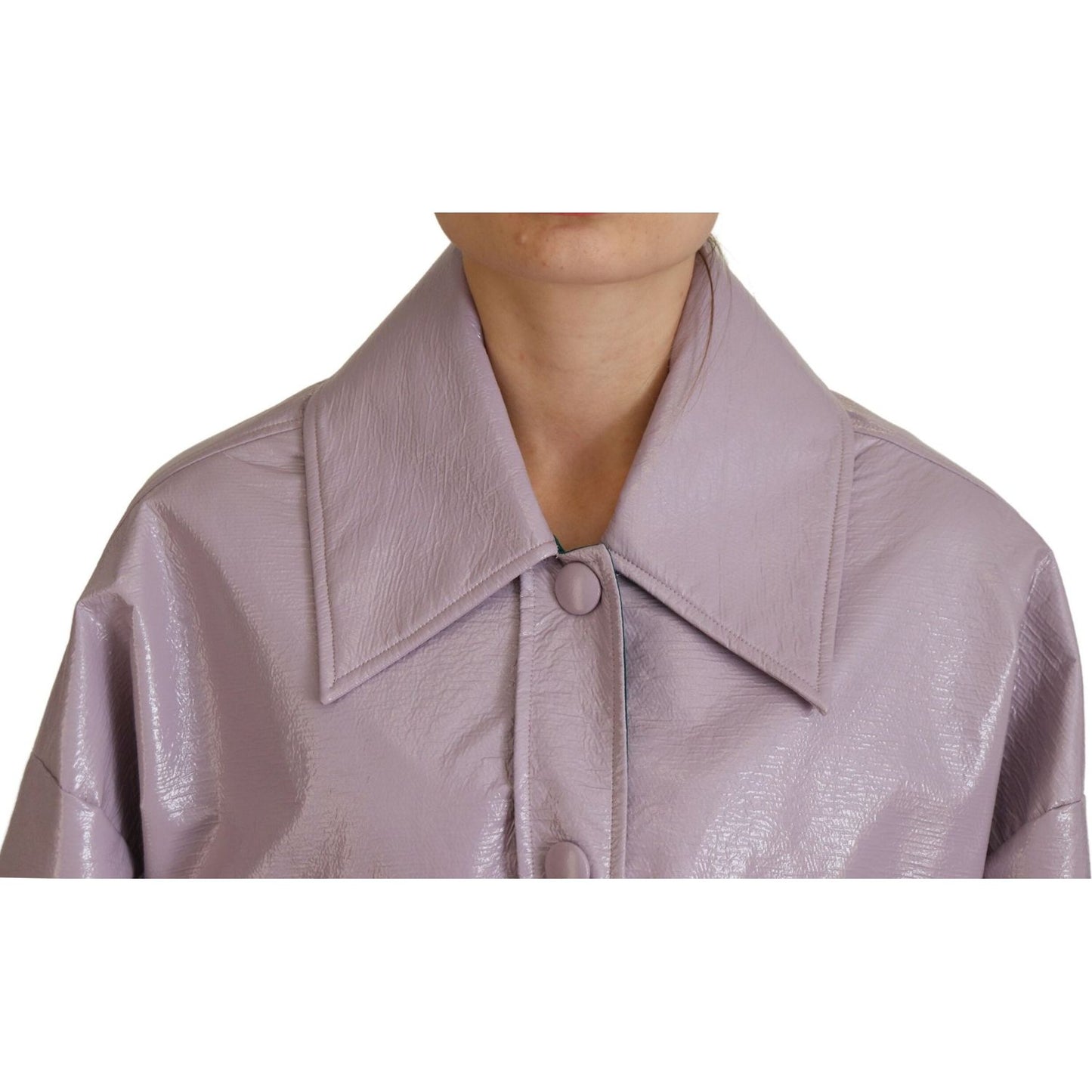 Dolce & Gabbana Purple Cotton Button Down Cropped Jacket JKT3577- 40