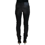 Acht Black Cotton Low Waist Slim Fit Women Casual Denim Jeans PAN71821- 26