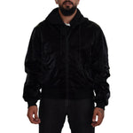 Dolce & Gabbana Elegant Black Bomber Hooded Jacket Dolce & Gabbana Black