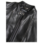 Dolce & Gabbana Sleek Black Leather Biker Jacket Dolce & Gabbana Dark Slate Gray