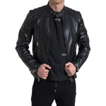 Dolce & Gabbana Sleek Black Leather Biker Jacket Dolce & Gabbana Black