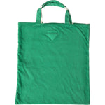Prada Green Jersey Fabric Logo Shoulder Shopping Tote Shopping Bag BAG1184