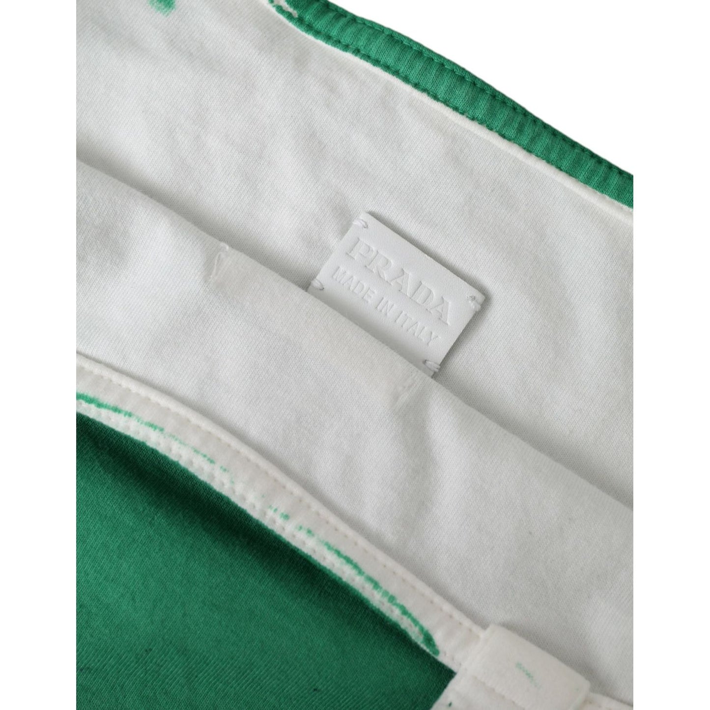 Prada Green Jersey Fabric Logo Shoulder Shopping Tote Shopping Bag BAG1184