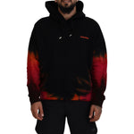 Dsquared² Black Red Cotton Hooded Tie Dye Pullover Sweater Dsquared² Black