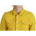 Dsquared² Yellow Collared Long Sleeves Denim Jacket Dsquared² Goldenrod