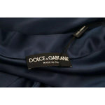 Dolce & Gabbana Blue Satin Silk Waist Belt Robe Jacket Dolce & Gabbana Dark Slate Gray