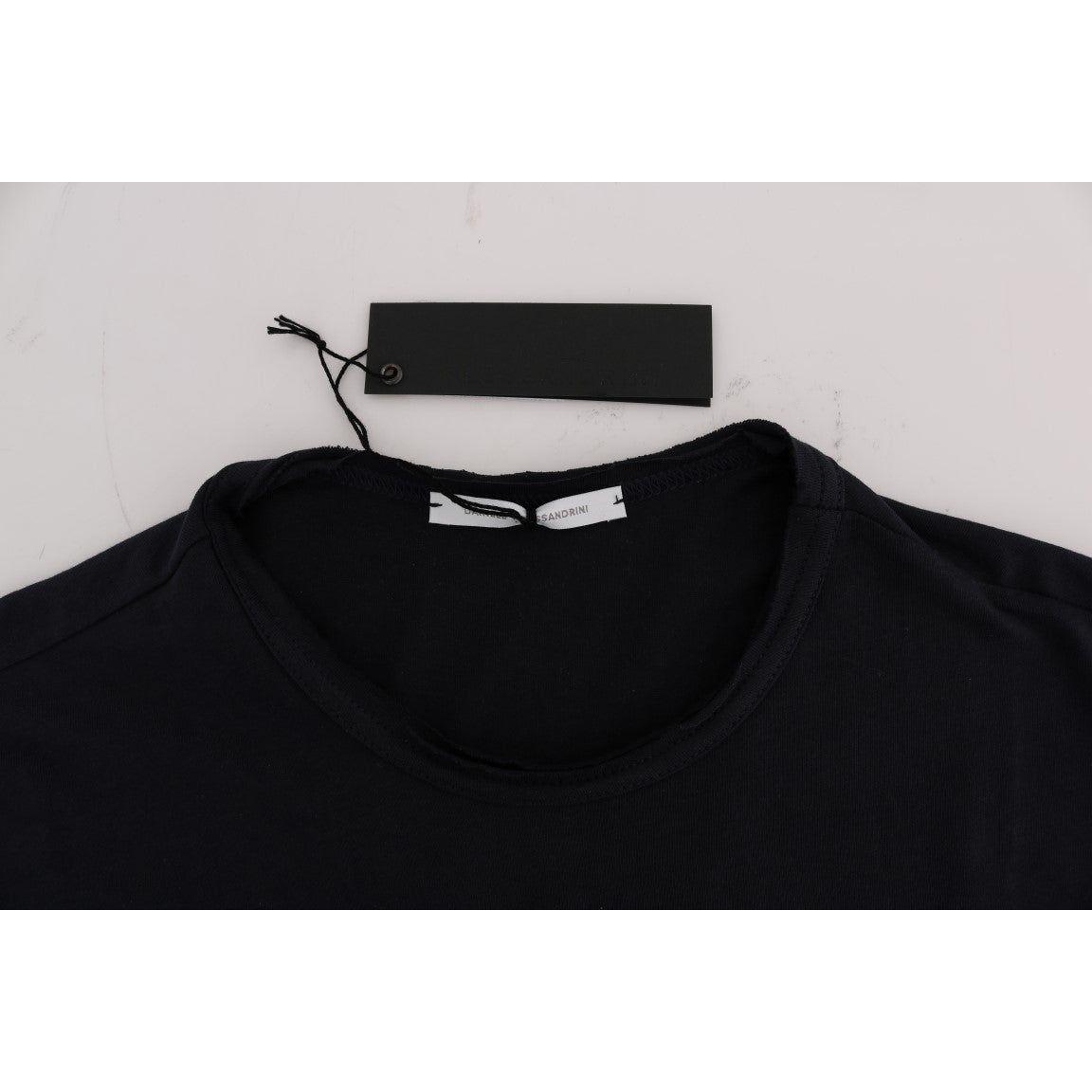 Daniele Alessandrini Blue Cotton Crewneck T-Shirt Daniele Alessandrini