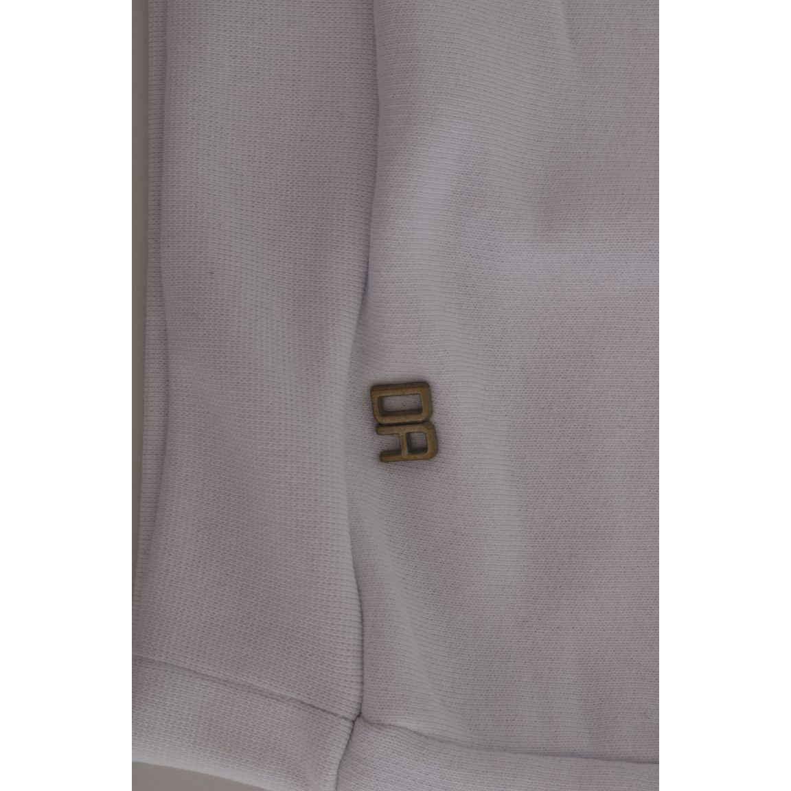 Daniele Alessandrini White Pullover Hodded Cotton Sweater Daniele Alessandrini