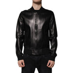 Dolce & Gabbana Black Leather Full Zip Biker Blouson Jacket JKT41203-50