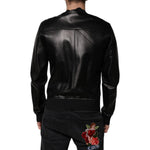 Dolce & Gabbana Black Leather Full Zip Biker Blouson Jacket JKT41203-50