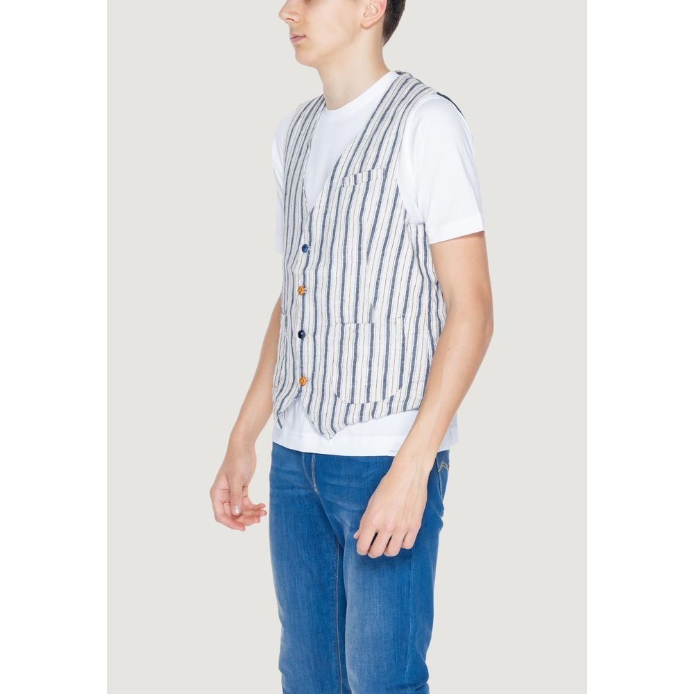 Gianni Lupo Beige Cotton Waistcoat Gianni Lupo