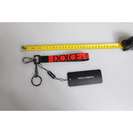 Dolce & Gabbana Red Logo Nylon Silver Brass Men Holder Keychain Keyring SMY10692