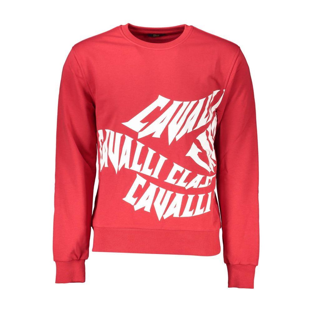 Cavalli Class Red Cotton Men Sweater CA-21288-S