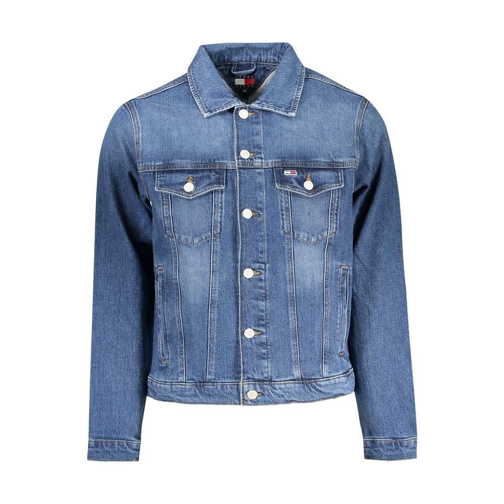 Tommy Hilfiger Blue Cotton Men Jacket TO-35353-S