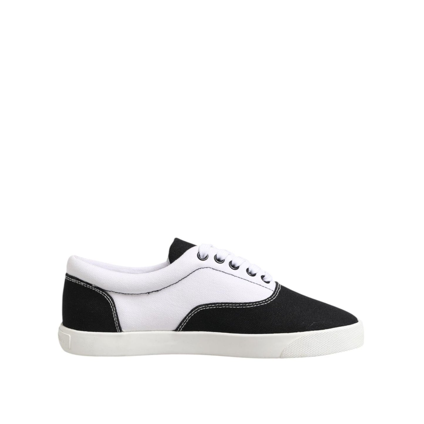 Dolce & Gabbana Black Cotton Canvas Lace Up Men Sneakers Shoes