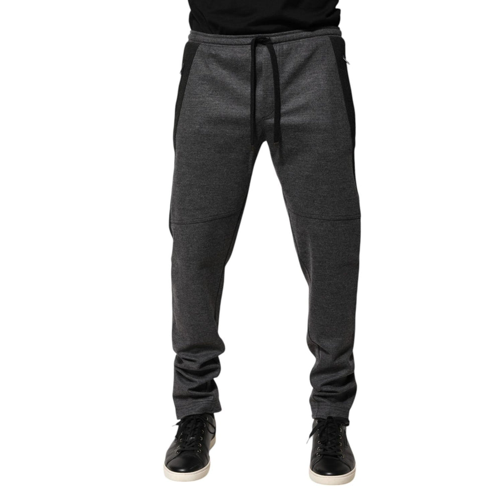 Dolce & Gabbana Gray Black Wool Blend Jogger Sweatpants Pants PAN76641-52