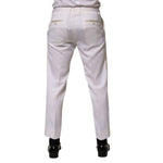 Dolce & Gabbana White Polyester Tapered Formal Trouser Pants PAN76645-50