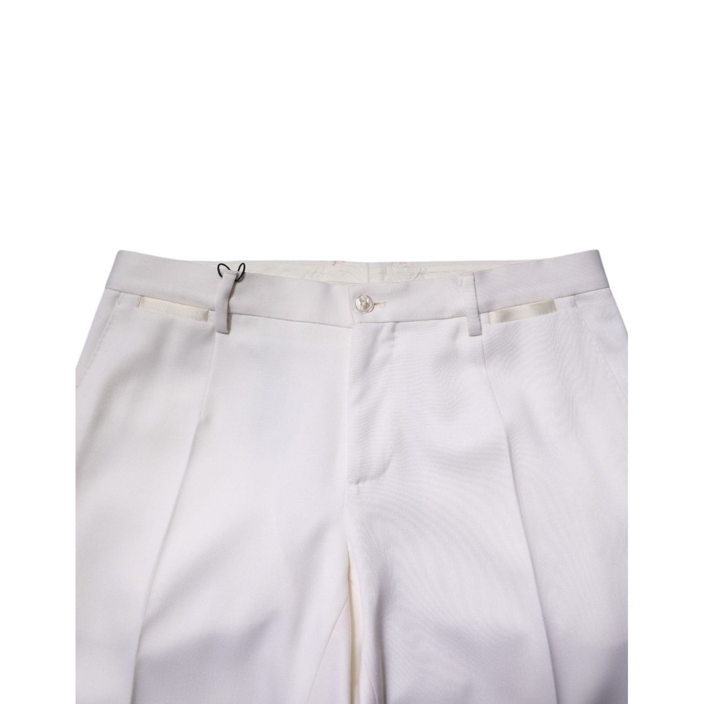 Dolce & Gabbana White Polyester Tapered Formal Trouser Pants PAN76645-50