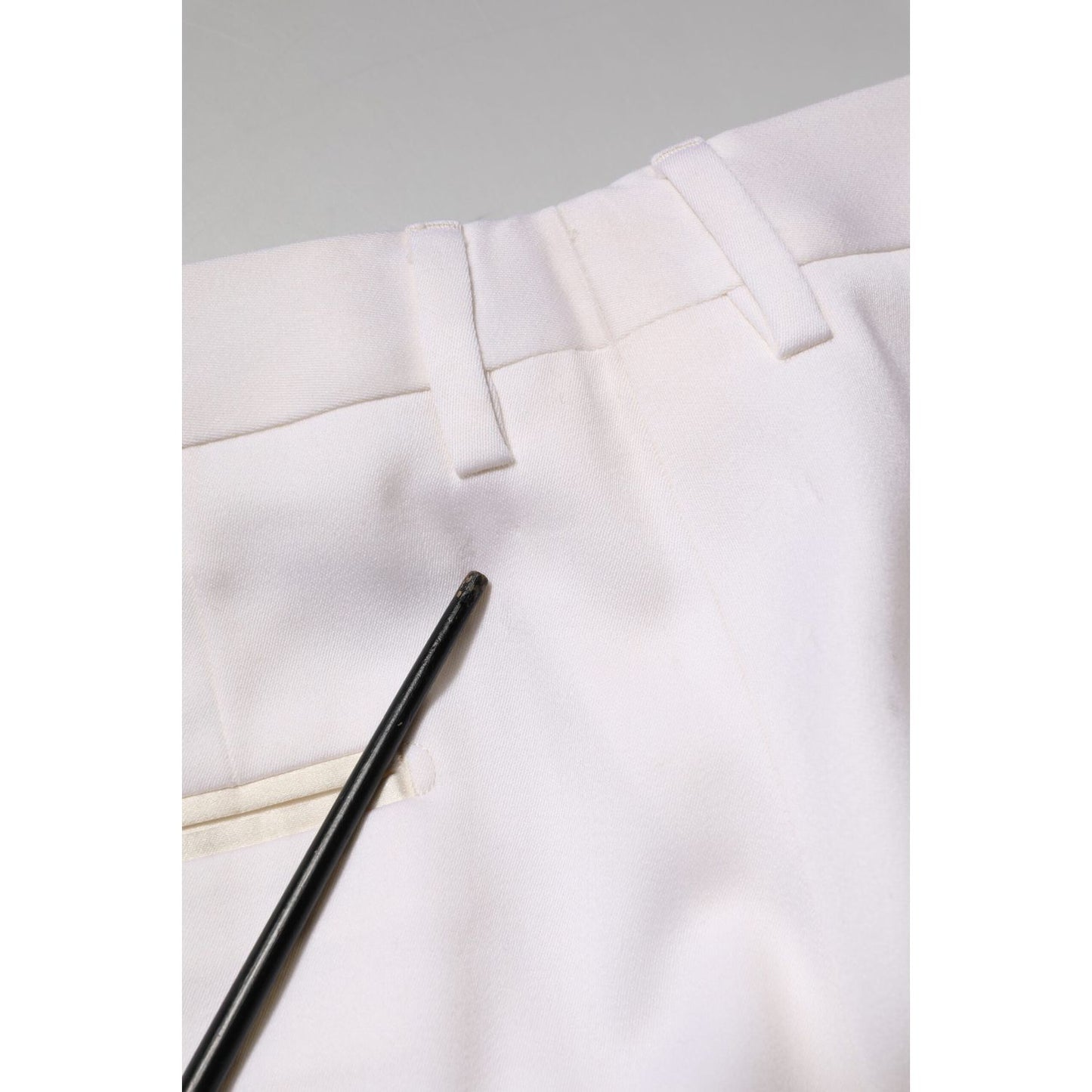 Dolce & Gabbana White Polyester Tapered Formal Trouser Pants PAN76645-50