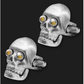 AMBROSINI JEWELS - GEMELLI ARGENTO 925° grandi teschio finitura bianca AMBROSINI JEWELS