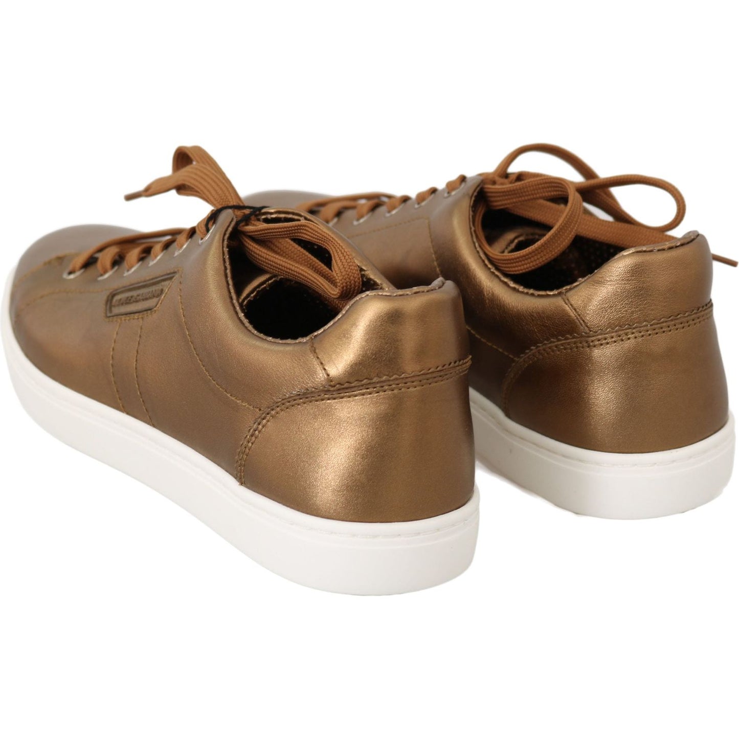 Dolce & Gabbana Gold Leather Mens Casual Sneakers