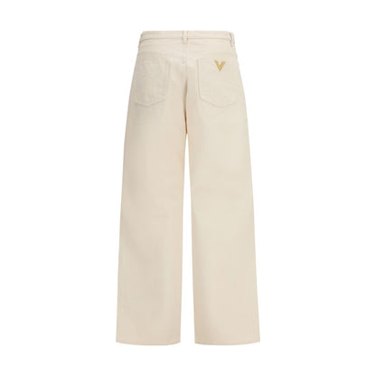 Valentino Beige Cotton Casual Pants