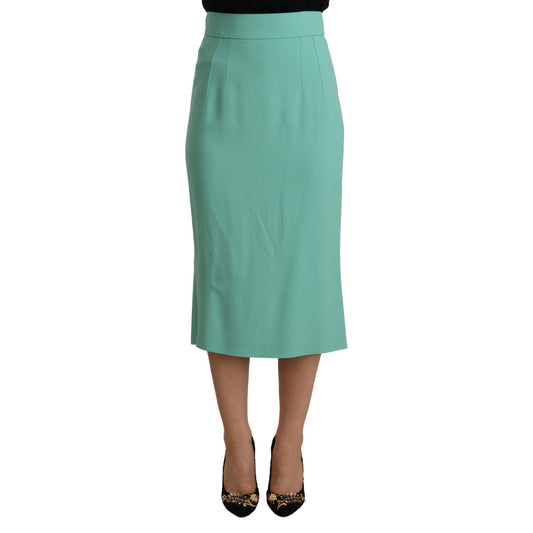 Dolce & Gabbana Mint Green Viscose Pencil Cut Midi Skirt 1728,67345645728,Clothing,Dolce & Gabbana,Green,IT50|3XL,Material: 46% Acetate 3% Elastane 51% Viscose,Midi - Skirts - Clothing,New with tags,Skirts - Clothing,Women