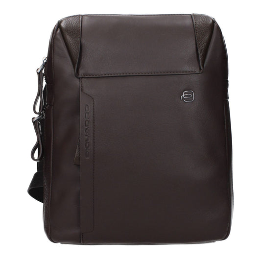 Piquadro Brown Leather Crossbody Bag