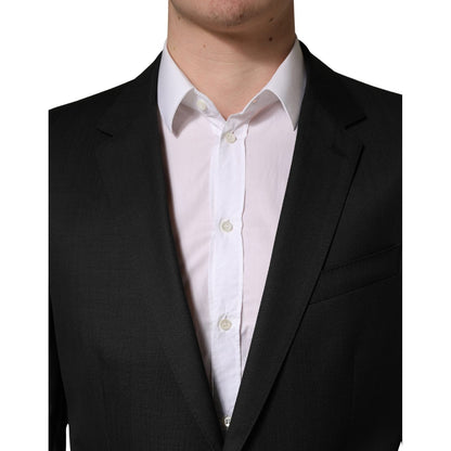 Dolce & Gabbana Black Wool 2 Buttons Formal 2 Piece Suit