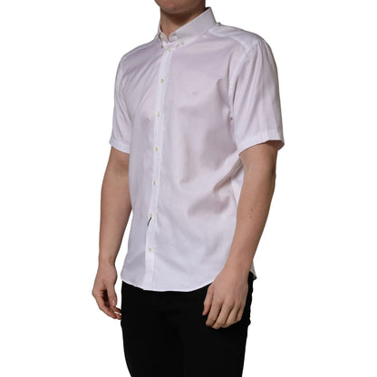 Dolce & Gabbana White Cotton Short Sleeves Button Down Shirt