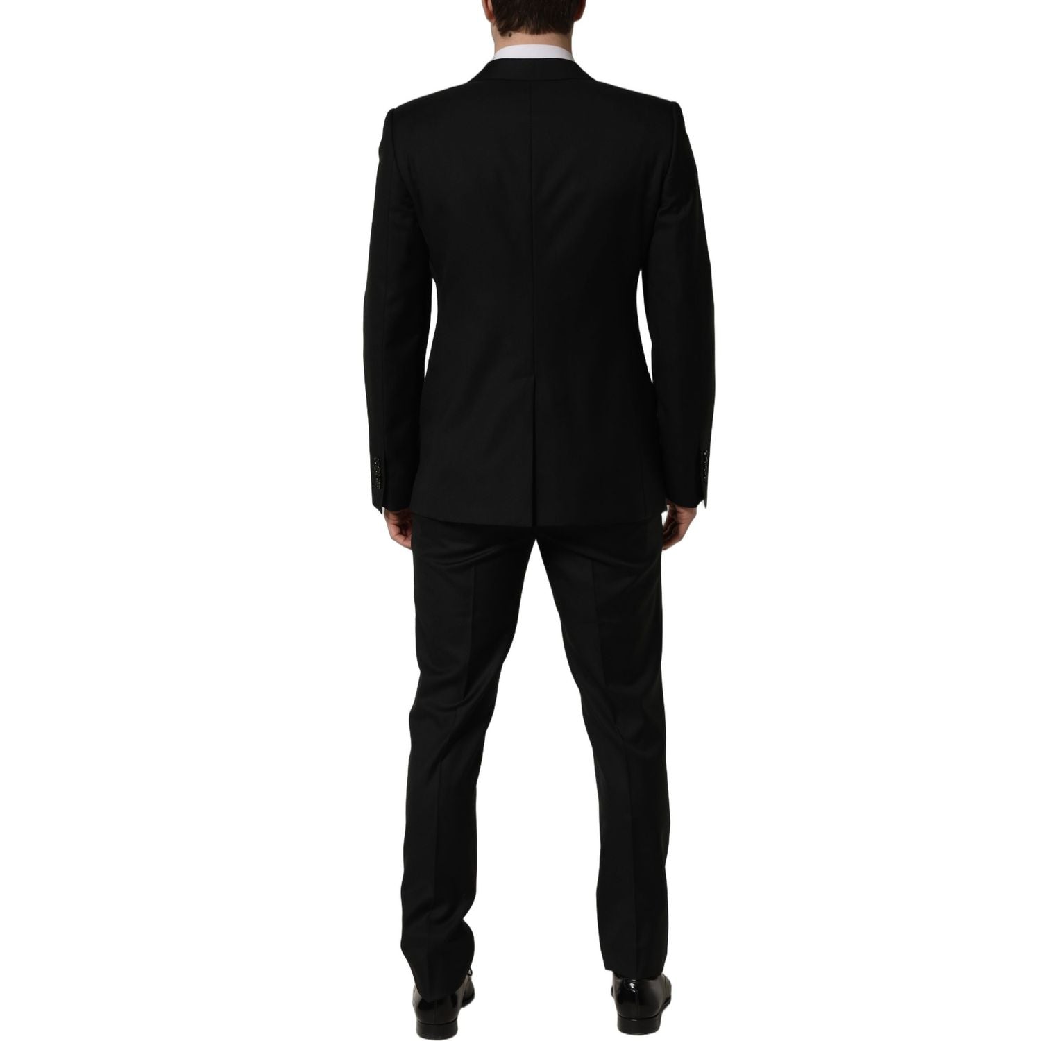 Dolce & Gabbana Black Wool Slim Fit Formal 2 Piece Men Suit