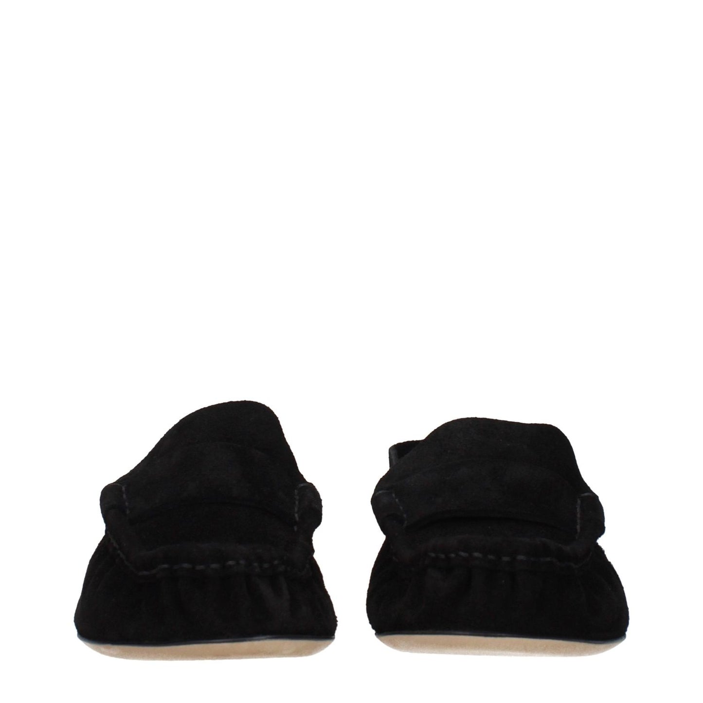 The Row Black Leather Slip-On Loafers