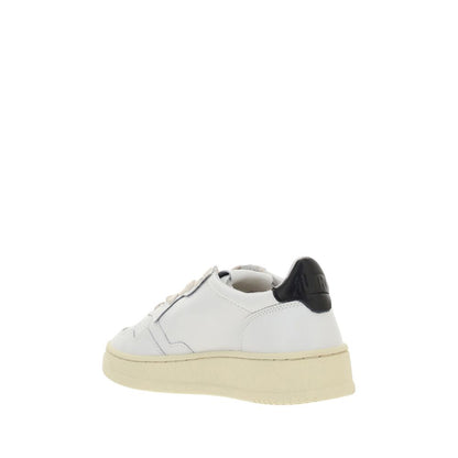 Autry White Calf Leather Bos Taurus Low Top Sneakers