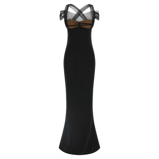 Nensi Dojaka Black Viscose Long Dress