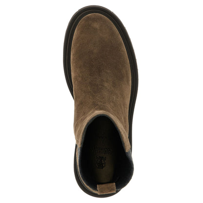 Brunello Cucinelli Brown Calfskin Ankle Boots