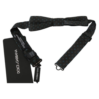 Dolce & Gabbana Gray Patterned Mens Necktie Papillon 100% Silk Bow Tie Dolce & Gabbana