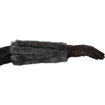 Dolce & Gabbana Elegant Mid-Arm Leather Gloves in Brown Dolce & Gabbana Dark Slate Gray