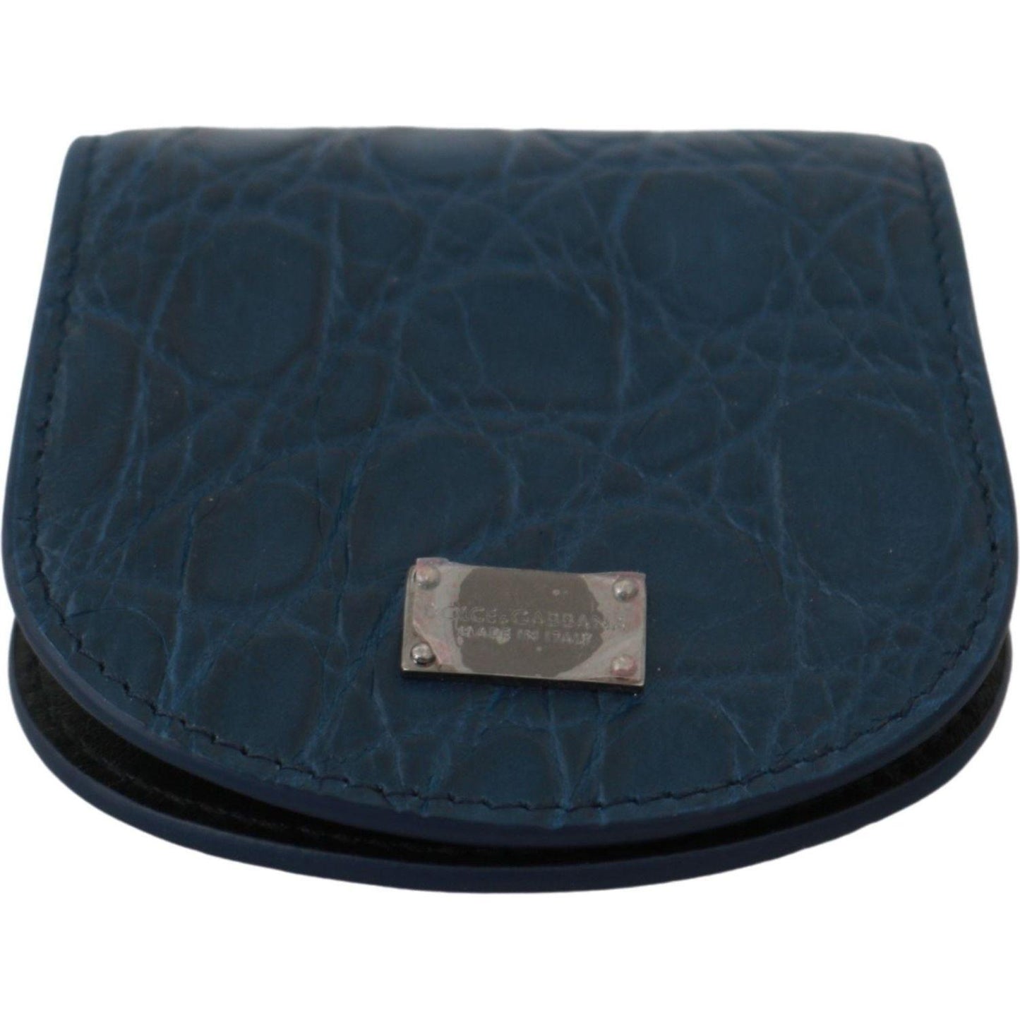 Dolce & Gabbana Blue Leather Holder Pocket Condom Case Dolce & Gabbana