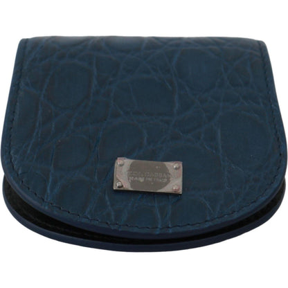 Dolce & Gabbana Blue Leather Holder Pocket Condom Case Dolce & Gabbana