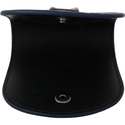 Dolce & Gabbana Blue Leather Holder Pocket Condom Case Dolce & Gabbana