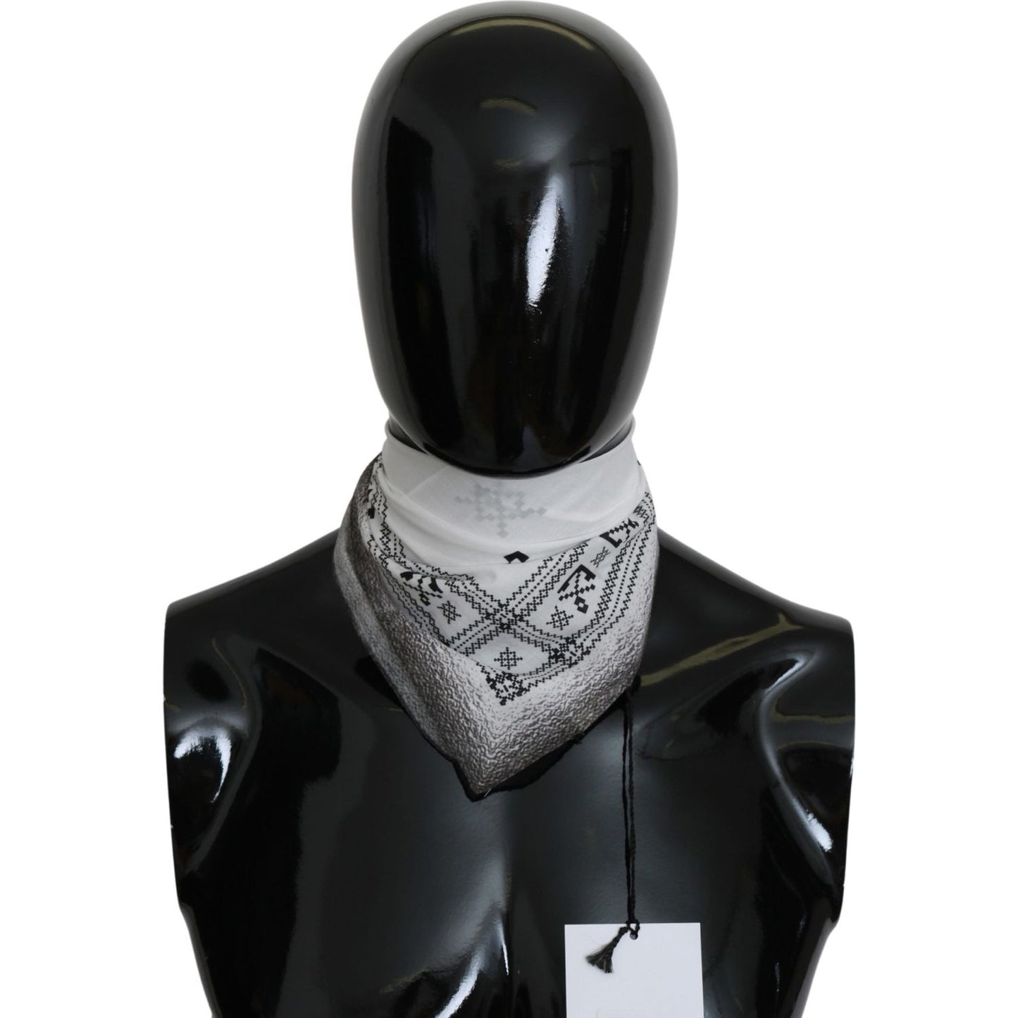 Costume National White Printed Bandana Cotton Scarf Costume National