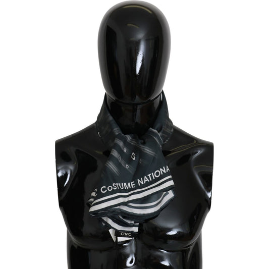 Costume National Blue Foulard Silk Women Scarf Costume National