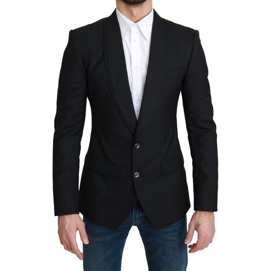Dolce & Gabbana Black Single Breasted Formal Wool Blazer Dolce & Gabbana